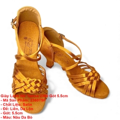 Giày Latin Nữ Tamsa 2360 Gót 5.5cm (2360T5P) - Nâu Da Bò