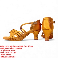 Giày Latin Nữ Tamsa 2360 Gót 5.5cm (2360T5P) - Nâu Da Bò