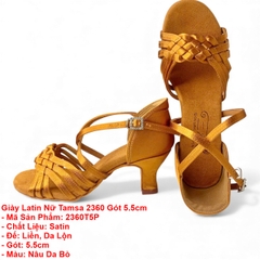 Giày Latin Nữ Tamsa 2360 Gót 5.5cm (2360T5P) - Nâu Da Bò