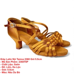 Giày Latin Nữ Tamsa 2360 Gót 5.5cm (2360T5P) - Nâu Da Bò