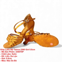Giày Latin Nữ Tamsa 2360 Gót 5.5cm (2360T5P) - Nâu Da Bò