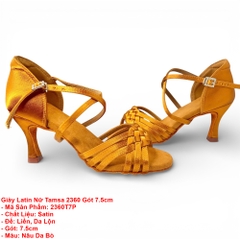 Giày Latin Nữ Tamsa 2360 Gót 7.5cm (2360T7P) - Nâu Da Bò