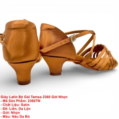Giày Latin Bé Gái Tamsa 2360 Gót Nhọn (2360TN) - Nâu Da Bò