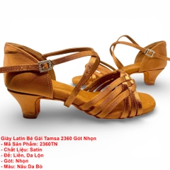 Giày Latin Bé Gái Tamsa 2360 Gót Nhọn (2360TN) - Nâu Da Bò