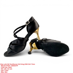 Giày Latin Nữ SoulDancer Gót Vàng 2363 Gót 7.5cm (2363GV7P) - Đen