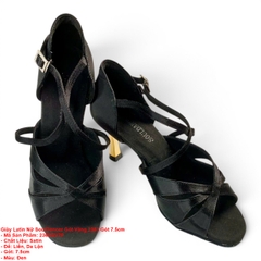 Giày Latin Nữ SoulDancer Gót Vàng 2363 Gót 7.5cm (2363GV7P) - Đen