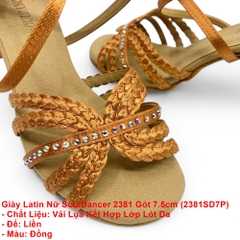 Giày Latin Nữ SoulDancer 2381 Gót 7.5cm (2381SD7P) - Nâu Da Bò