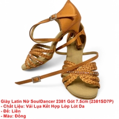 Giày Latin Nữ SoulDancer 2381 Gót 7.5cm (2381SD7P) - Nâu Da Bò