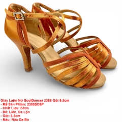 Giày Latin Nữ SoulDancer 2388 Gót 8.5cm (2388SD8P) - Nâu Da Bò