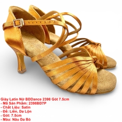Giày Latin Nữ BD Dance 2398 Gót 7.5cm (2398BD7P) - Nâu Da Bò