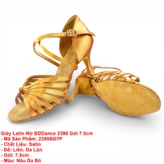 Giày Latin Nữ BD Dance 2398 Gót 7.5cm (2398BD7P) - Nâu Da Bò