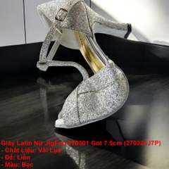 Giày Latin Nữ JigFoo 270301 Gót 7.5cm (270301J7P) - Bạc