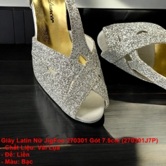 Giày Latin Nữ JigFoo 270301 Gót 7.5cm (270301J7P) - Bạc