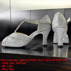 Giày Latin Nữ JigFoo 270301 Gót 7.5cm (270301J7P) - Bạc