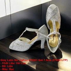Giày Latin Nữ JigFoo 270301 Gót 7.5cm (270301J7P) - Bạc