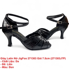 Giày Latin Nữ JigFoo 271303 Gót 7.5cm (271303J7P) - Đen