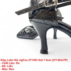 Giày Latin Nữ JigFoo 271303 Gót 7.5cm (271303J7P) - Đen