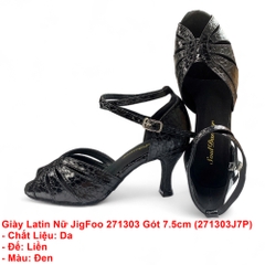 Giày Latin Nữ JigFoo 271303 Gót 7.5cm (271303J7P) - Đen