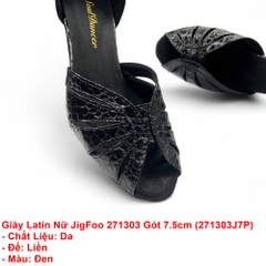Giày Latin Nữ JigFoo 271303 Gót 7.5cm (271303J7P) - Đen