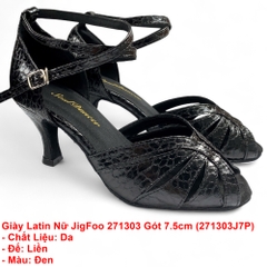 Giày Latin Nữ JigFoo 271303 Gót 7.5cm (271303J7P) - Đen