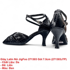 Giày Latin Nữ JigFoo 271303 Gót 7.5cm (271303J7P) - Đen