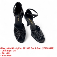 Giày Latin Nữ JigFoo 271303 Gót 7.5cm (271303J7P) - Đen
