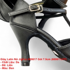 Giày Latin Nữ JigFoo 600617 Gót 7.5cm (600617J7P) - Đen