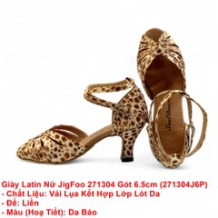 Giày Latin Nữ JigFoo 271304 Gót 6.5cm (271304J6P) - Da Báo