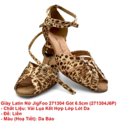Giày Latin Nữ JigFoo 271304 Gót 6.5cm (271304J6P) - Da Báo