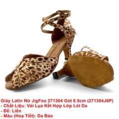 Giày Latin Nữ JigFoo 271304 Gót 6.5cm (271304J6P) - Da Báo