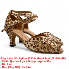 Giày Latin Nữ JigFoo 271304 Gót 6.5cm (271304J6P) - Da Báo