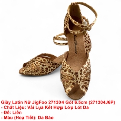 Giày Latin Nữ JigFoo 271304 Gót 6.5cm (271304J6P) - Da Báo