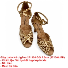 Giày Latin Nữ JigFoo 271304 Gót 7.5cm (271304J7P) - Da Báo