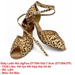 Giày Latin Nữ JigFoo 271304 Gót 7.5cm (271304J7P) - Da Báo