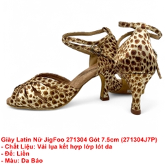 Giày Latin Nữ JigFoo 271304 Gót 7.5cm (271304J7P) - Da Báo