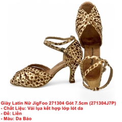 Giày Latin Nữ JigFoo 271304 Gót 7.5cm (271304J7P) - Da Báo