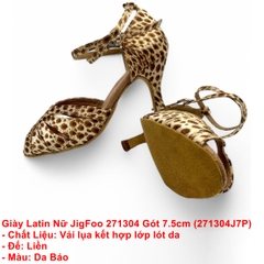 Giày Latin Nữ JigFoo 271304 Gót 7.5cm (271304J7P) - Da Báo