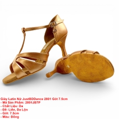 Giày Latin Nữ JustBDDance 2801 Gót 7.5cm (2801JB7P) - Đồng + Size