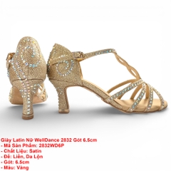 Giày Latin Nữ WellDance 2832 Gót 6.5cm (2832WD6P) - Vàng