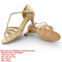 Giày Latin Nữ WellDance 2832 Gót 6.5cm (2832WD6P) - Vàng
