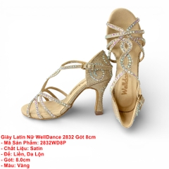 Giày Latin Nữ WellDance 2832 Gót 8cm (2832WD8P) - Vàng