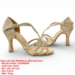 Giày Latin Nữ WellDance 2832 Gót 8cm (2832WD8P) - Vàng