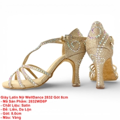 Giày Latin Nữ WellDance 2832 Gót 8cm (2832WD8P) - Vàng