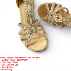 Giày Latin Nữ WellDance 2832 Gót 8cm (2832WD8P) - Vàng