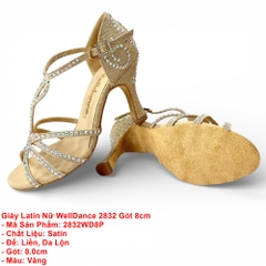 Giày Latin Nữ WellDance 2832 Gót 8cm (2832WD8P) - Vàng