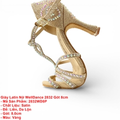 Giày Latin Nữ WellDance 2832 Gót 8cm (2832WD8P) - Vàng