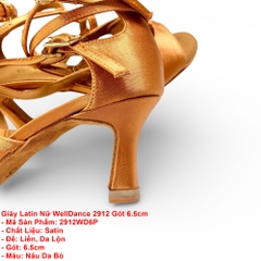 Giày Latin Nữ WellDance 2912 Gót 6.5cm (2912WD6P) - Nâu Da Bò