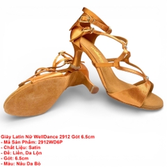 Giày Latin Nữ WellDance 2912 Gót 6.5cm (2912WD6P) - Nâu Da Bò