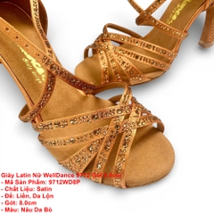 Giày Latin Nữ WellDance 9712 Gót 8.0cm (9712WD8P) - Nâu Da Bò