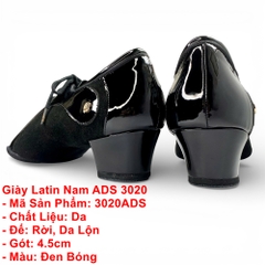 Giày Latin Nam ADS 3020 (3020ADS) - Đen Bóng + Size